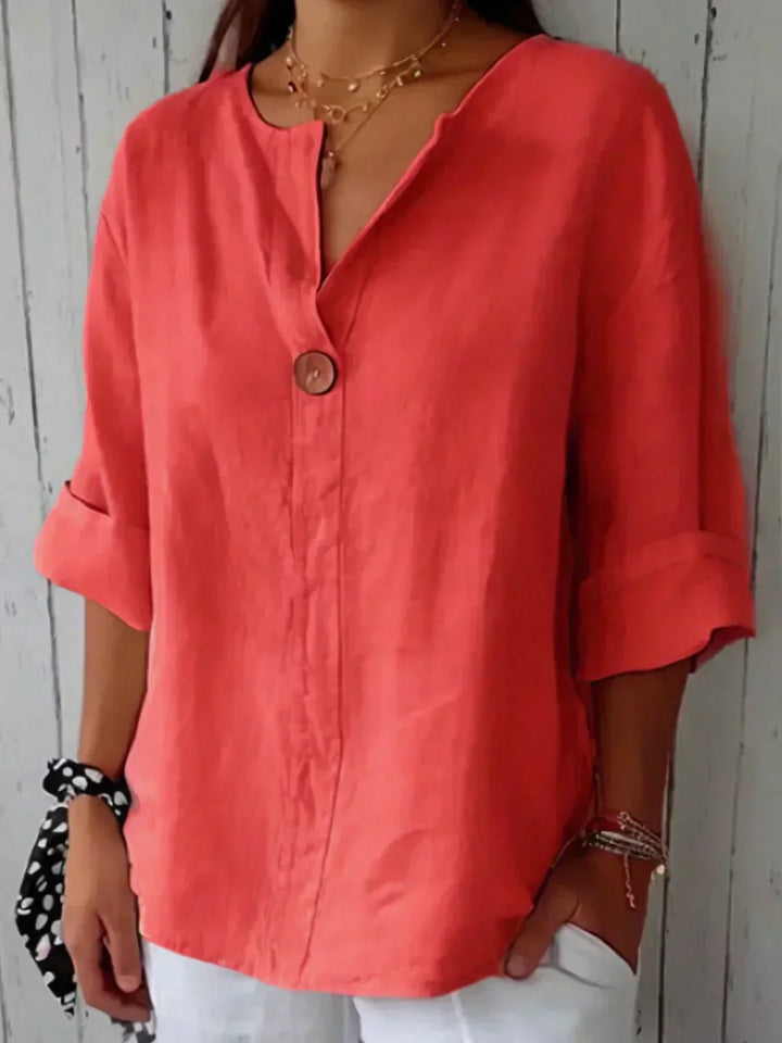 SABRINA RELAXED V-NECK BLOUSE