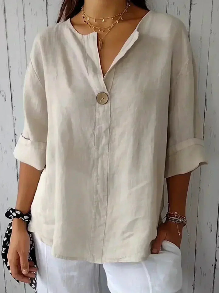 SABRINA RELAXED V-NECK BLOUSE