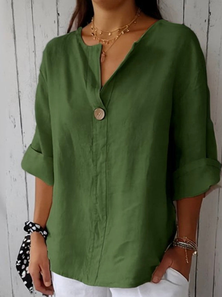 SABRINA RELAXED V-NECK BLOUSE