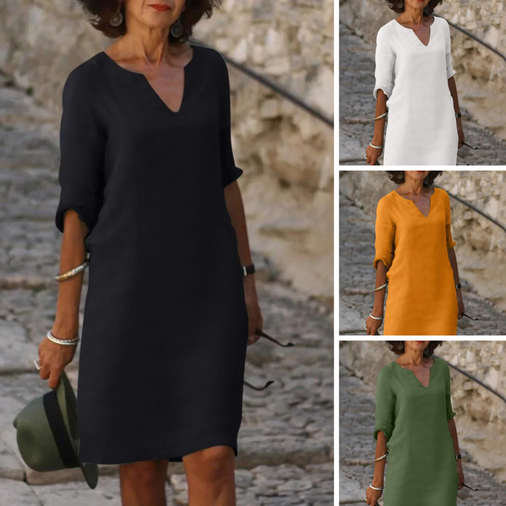 Vivienne Elegant Dress with V-neck