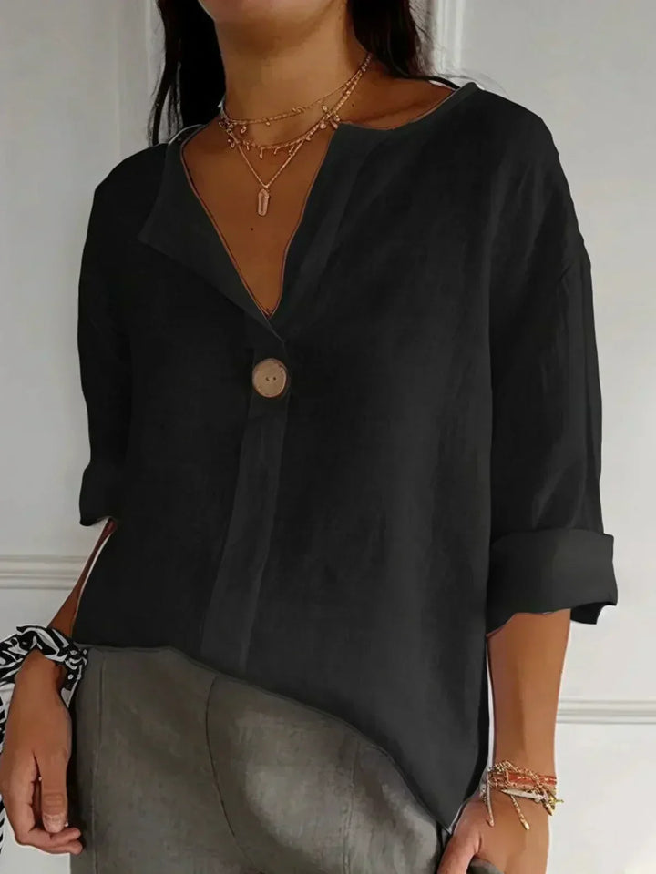 SABRINA RELAXED V-NECK BLOUSE