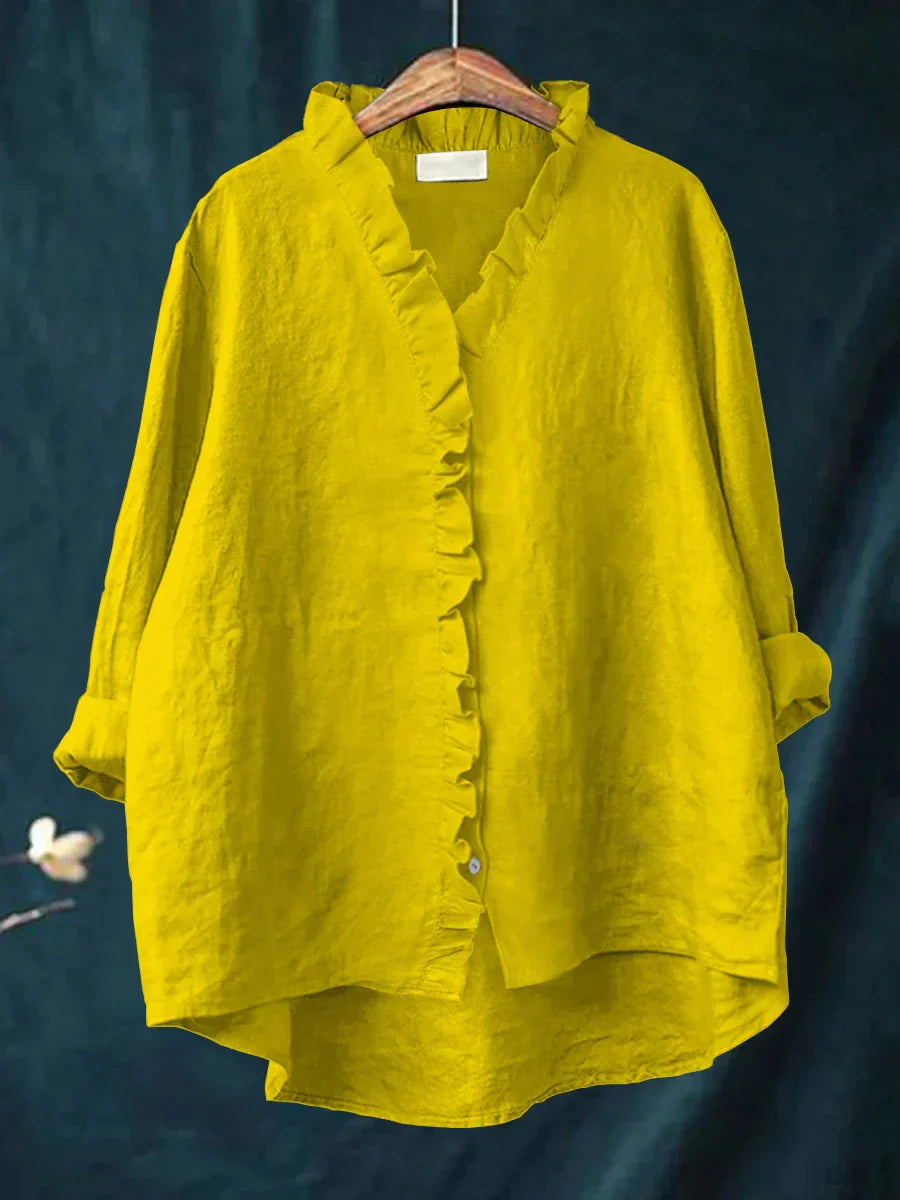 Harriet Frill Button Blouse