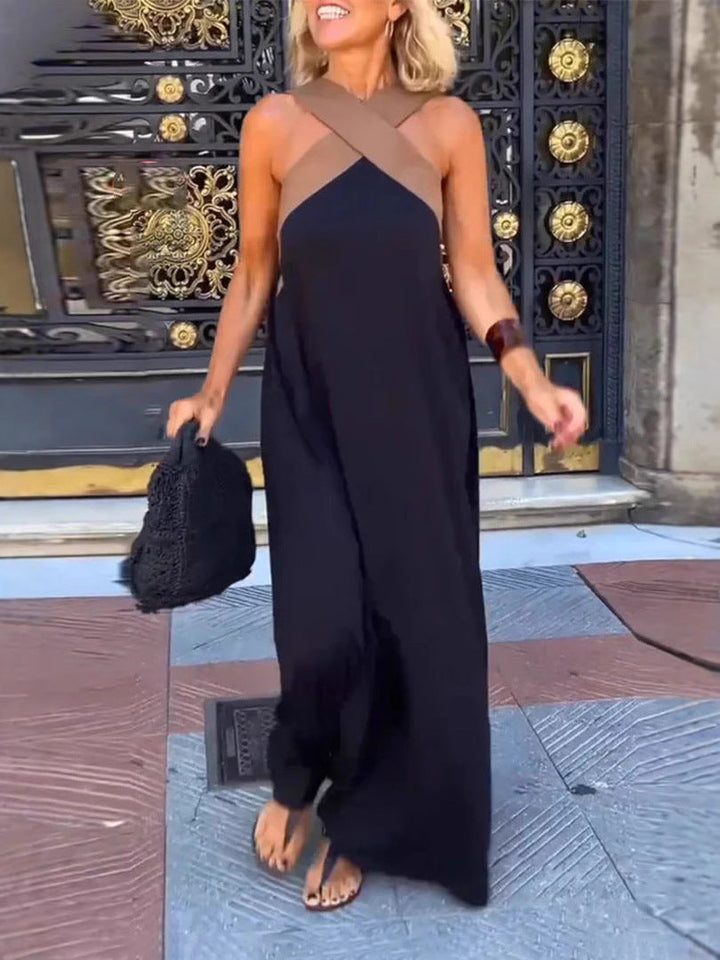 Nicole Stylish Dress with Crossover Neckline
