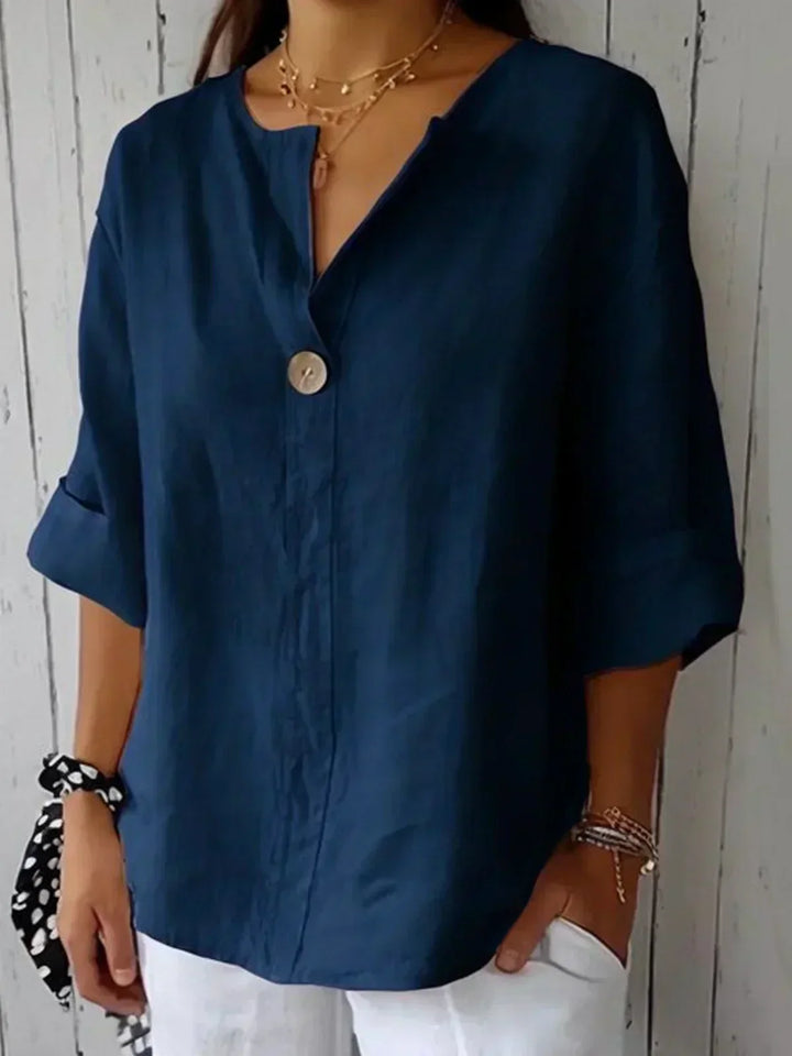 SABRINA RELAXED V-NECK BLOUSE