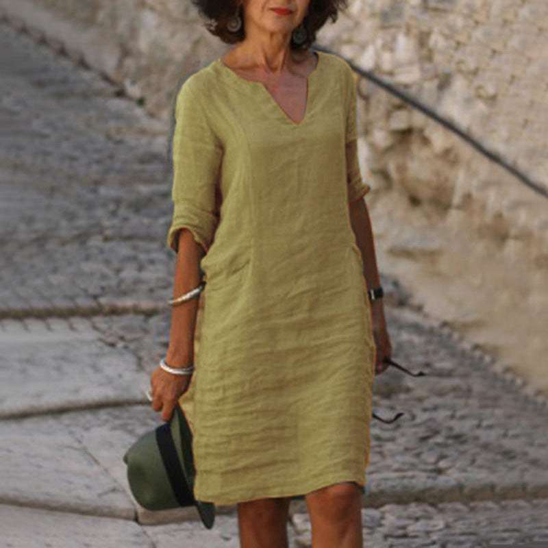 Vivienne Elegant Dress with V-neck