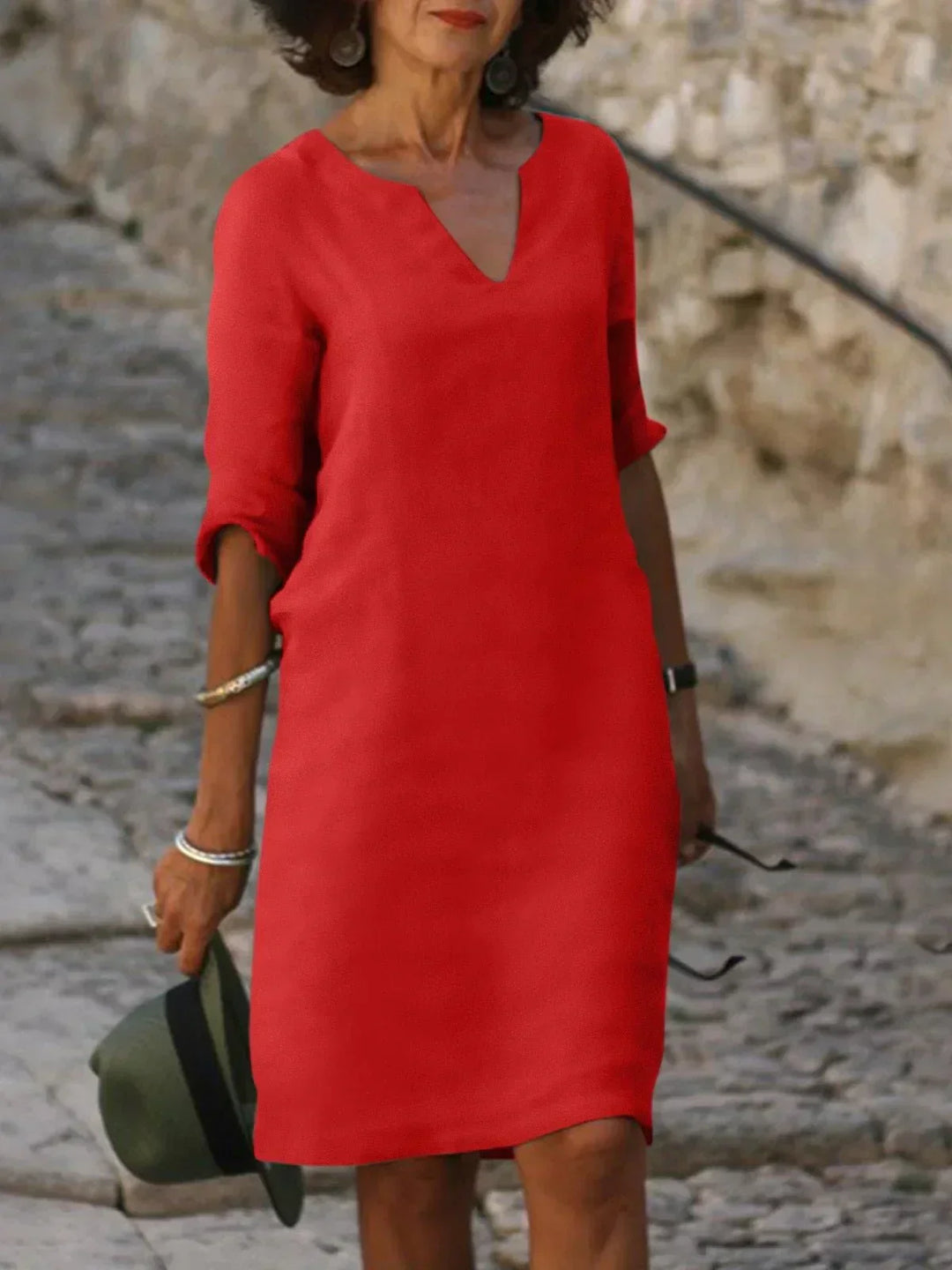 Vivienne Elegant Dress with V-neck