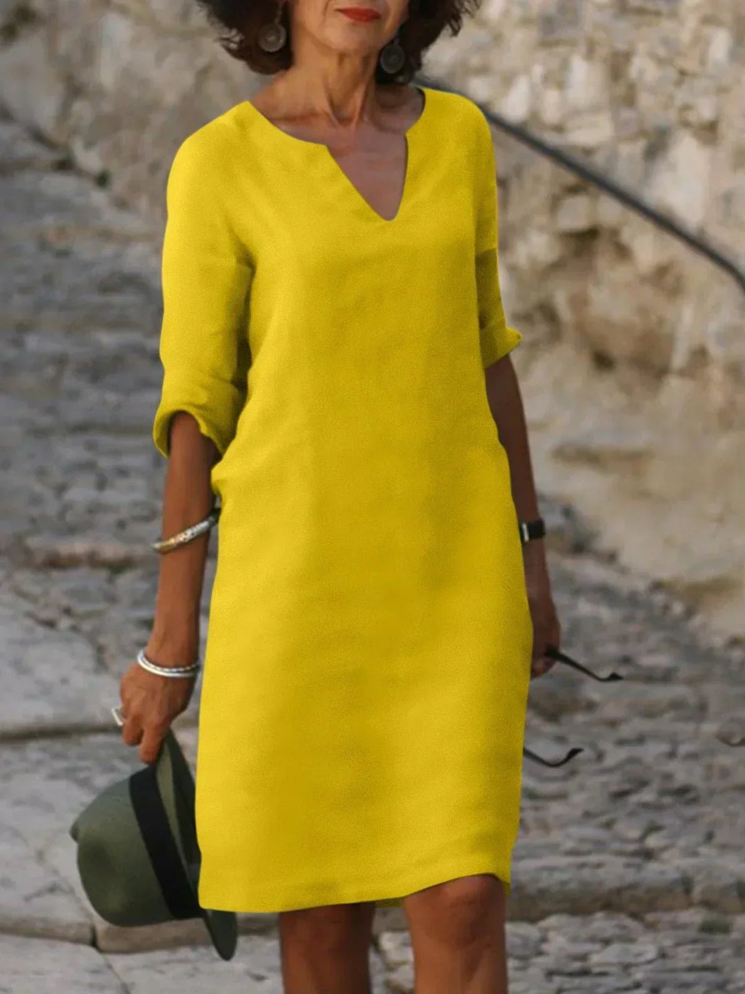 Vivienne Elegant Dress with V-neck