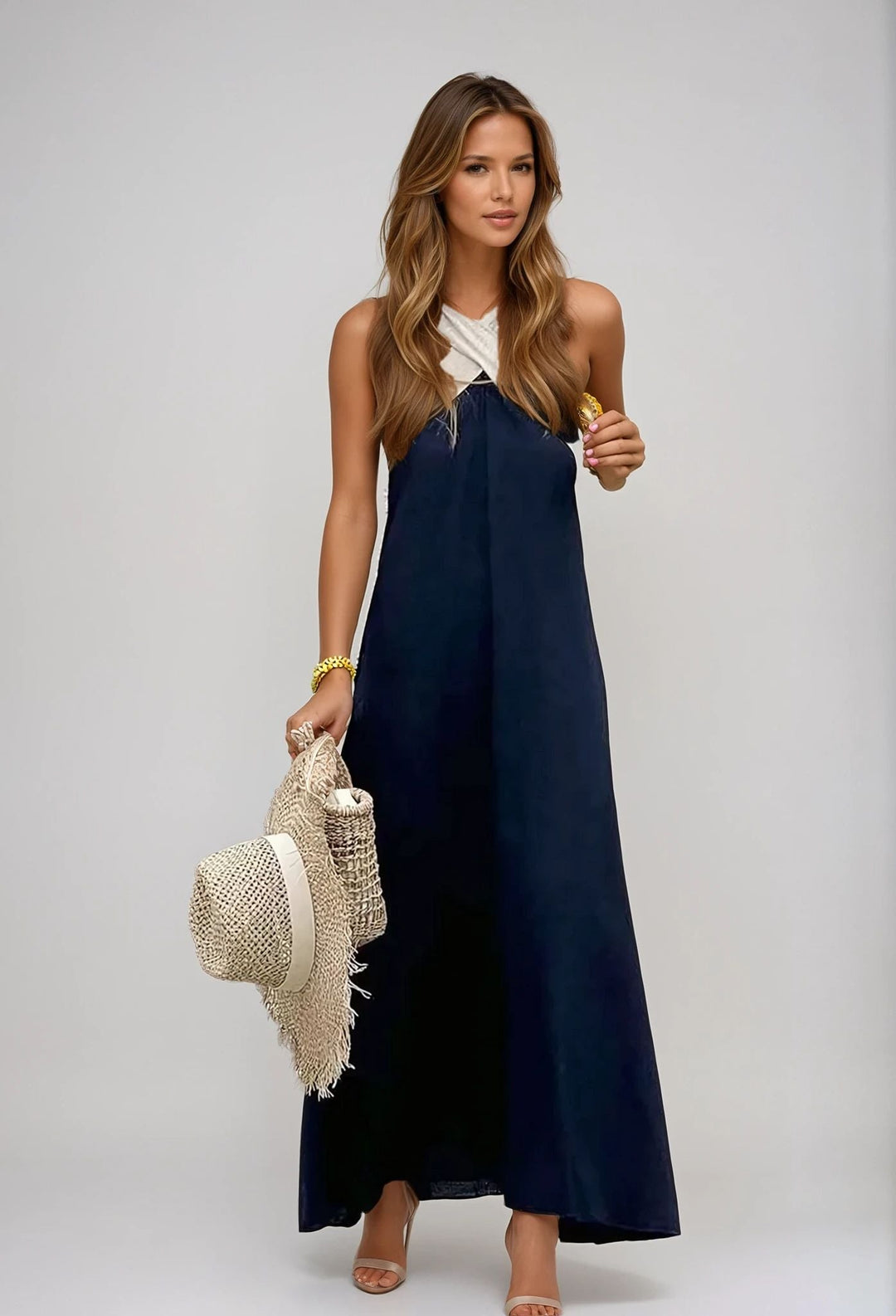 Nicole Stylish Dress with Crossover Neckline